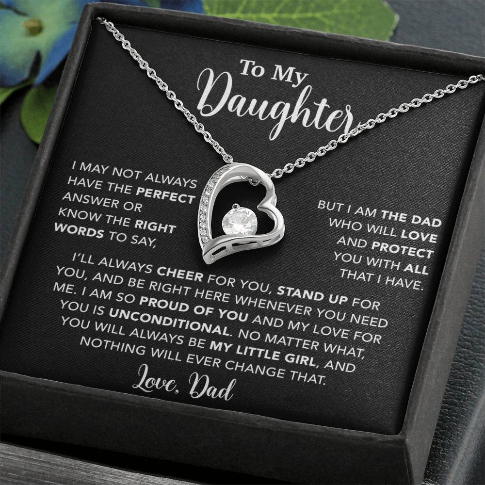 To My Daughter Necklace, Gift for Daughter from Dad, Father Daughter Necklace  15_6_Black