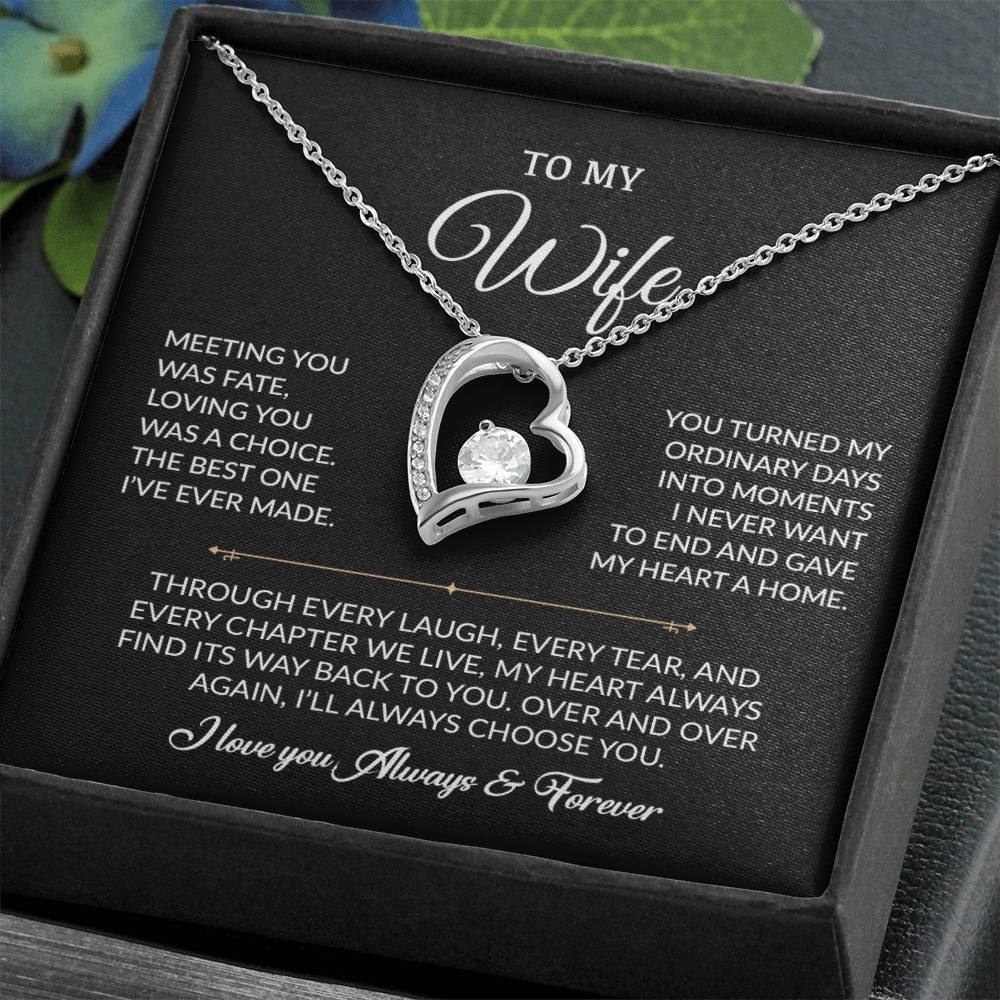 To My Wife Necklace, Gift For Wife, Anniversary Gift For Wife, Necklace For Wife 1_8_Black