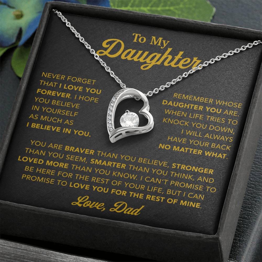 To My Daughter Necklace, Gift for Daughter from Dad, Father Daughter Necklace 25_2_Gold