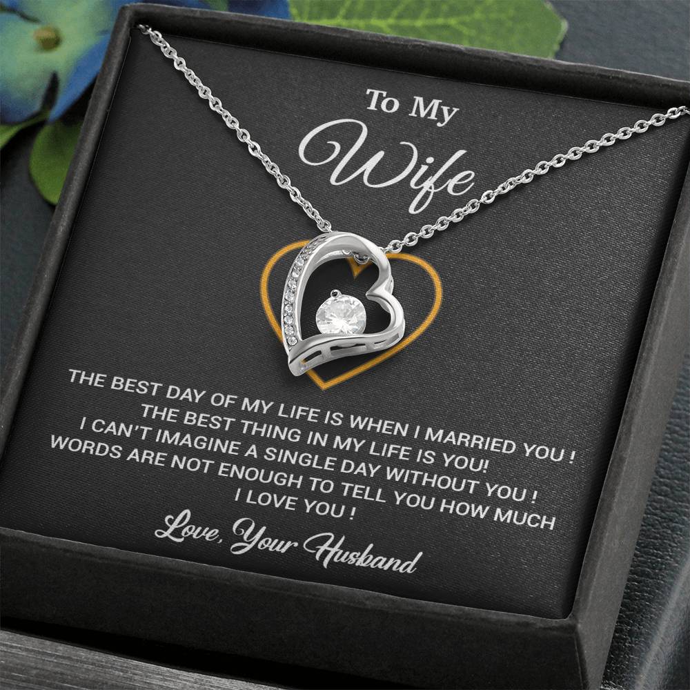 To My Wife Necklace, Gift For Wife, Anniversary Gift For Wife, Necklace For Wife 26_2_Black