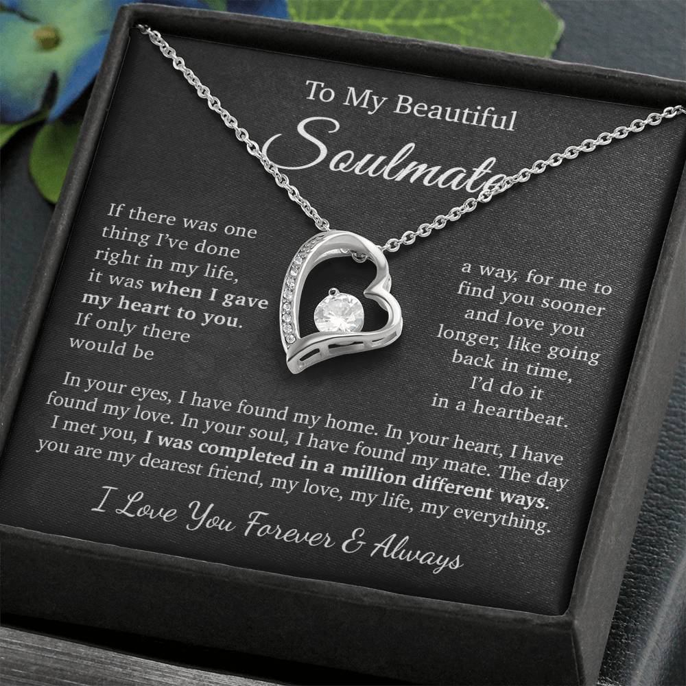 To My Soulmate Necklace, Gift for Wife Girlfriend Fiancée, Anniversary Gift