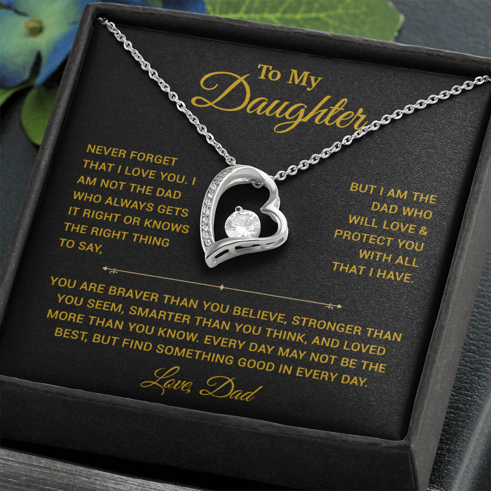 To My Daughter Necklace, Gift for Daughter from Dad, Father Daughter Necklace 25_3_Gold
