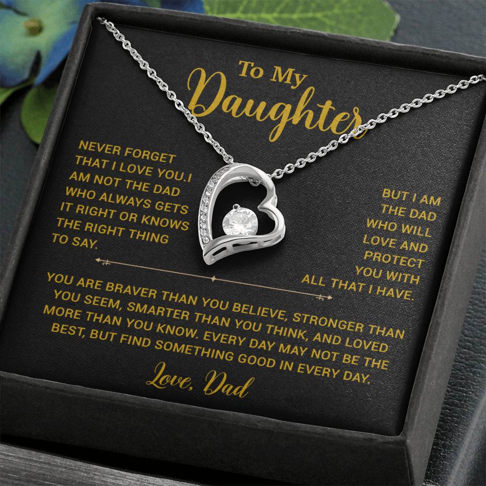 To My Daughter Necklace, Gift for Daughter from Dad, Father Daughter Necklace 2_6_Gold
