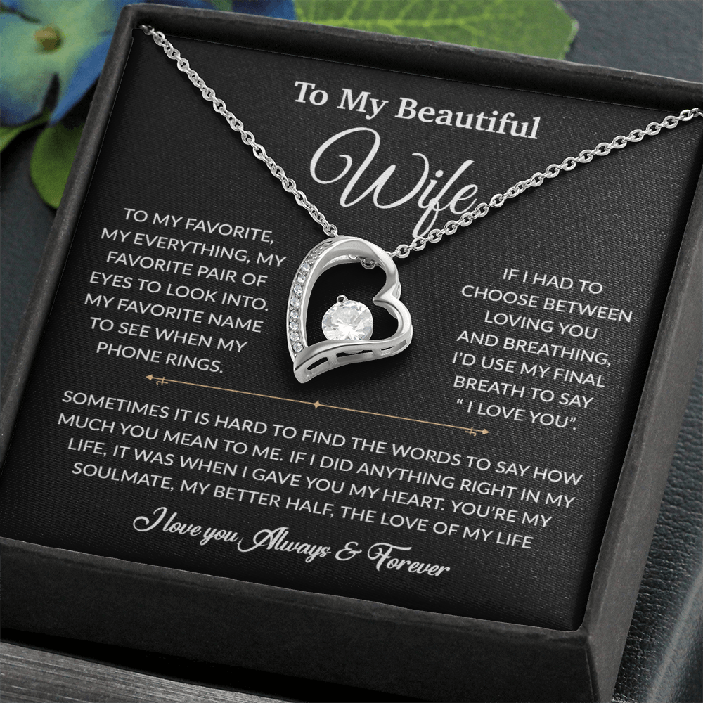 To My Wife Necklace, Gift For Wife, Anniversary Gift For Wife, Necklace For Wife 8_6_Black