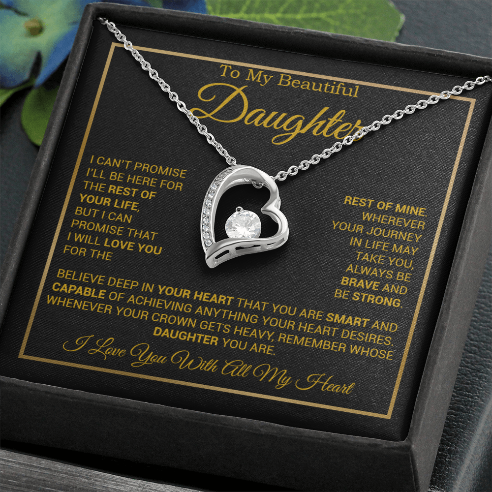 To My Daughter Necklace, Gift for Daughter from Dad And Mom Daughter_Gold