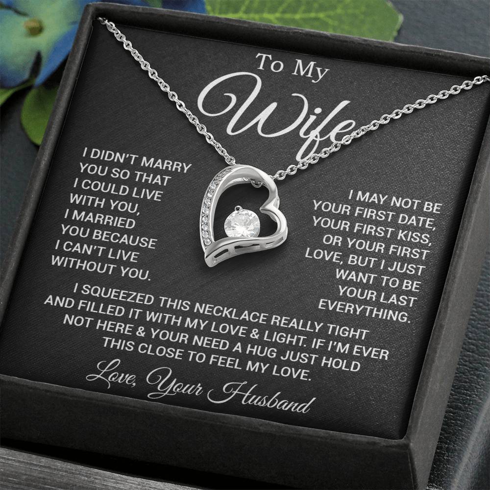 To My Wife Necklace, Gift For Wife, Anniversary Gift For Wife, Necklace For Wife 25_2_Black