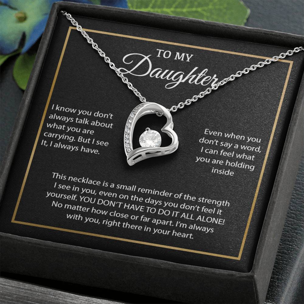 To My Daughter Necklace, Gift for Daughter from Mom, Daughter Mother Necklace 24_3_Black
