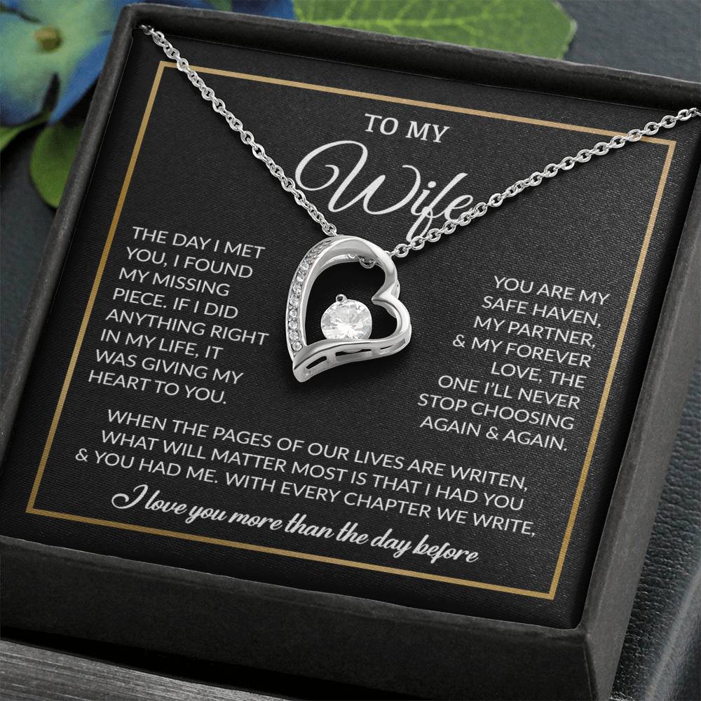 To My Wife Necklace, Gift For Wife, Anniversary Gift For Wife, Necklace For Wife 26_7_Black