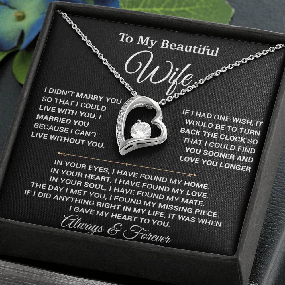 To My Wife Necklace, Christmas Gifts For Women, Anniversary Gift For Wife 12_9_Black