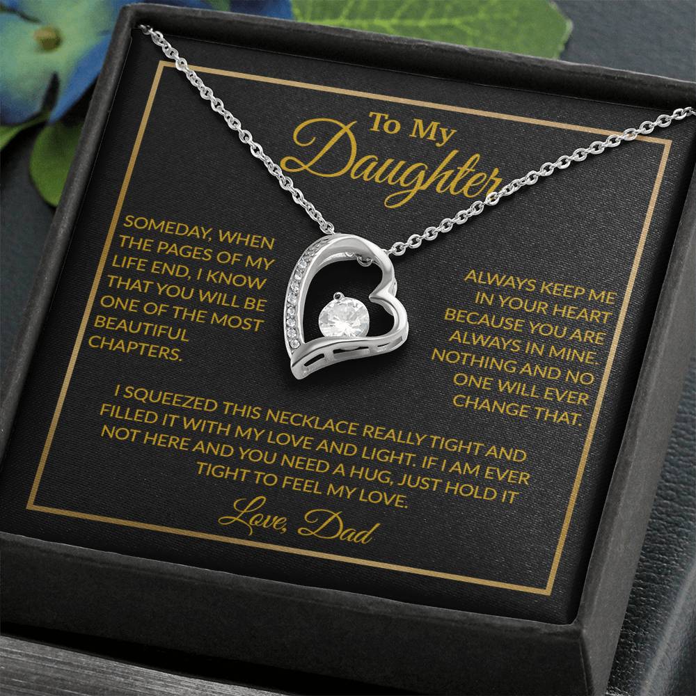 To My Daughter Necklace, Gift For Daughter From Dad, Daughter Father Necklace 4_12_Gold