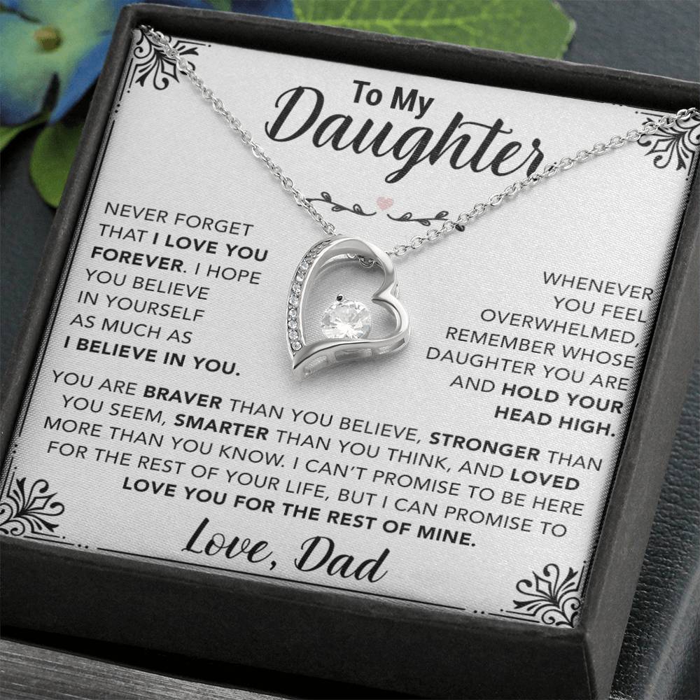 To My Daughter Necklace, Gift for Daughter from Dad, Father Daughter Necklace  30_11