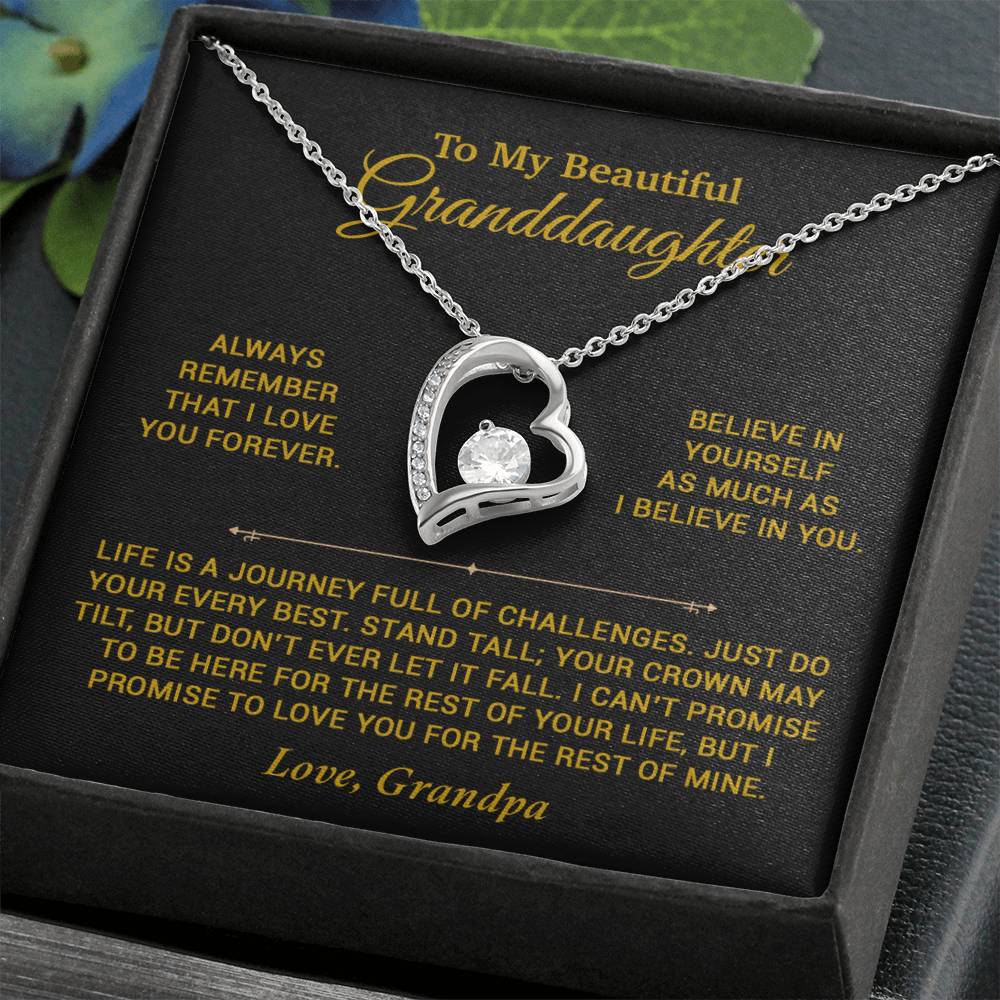 To My Granddaughter Necklace, Birthday Gift For Granddaughter, Birthday Gifts 7_6_Gold