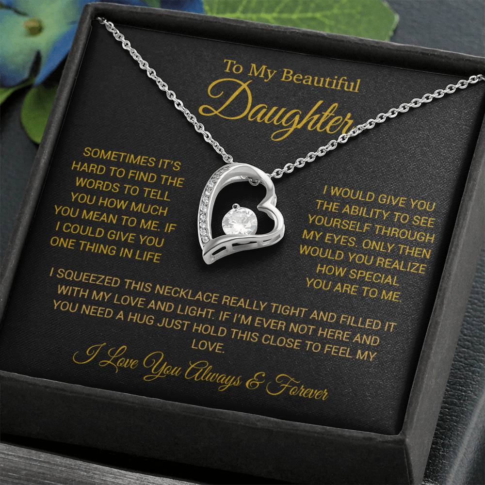 To My Daughter Necklace, Daughter Father Necklace, Daughter Gift From Dad,Mom 24_9