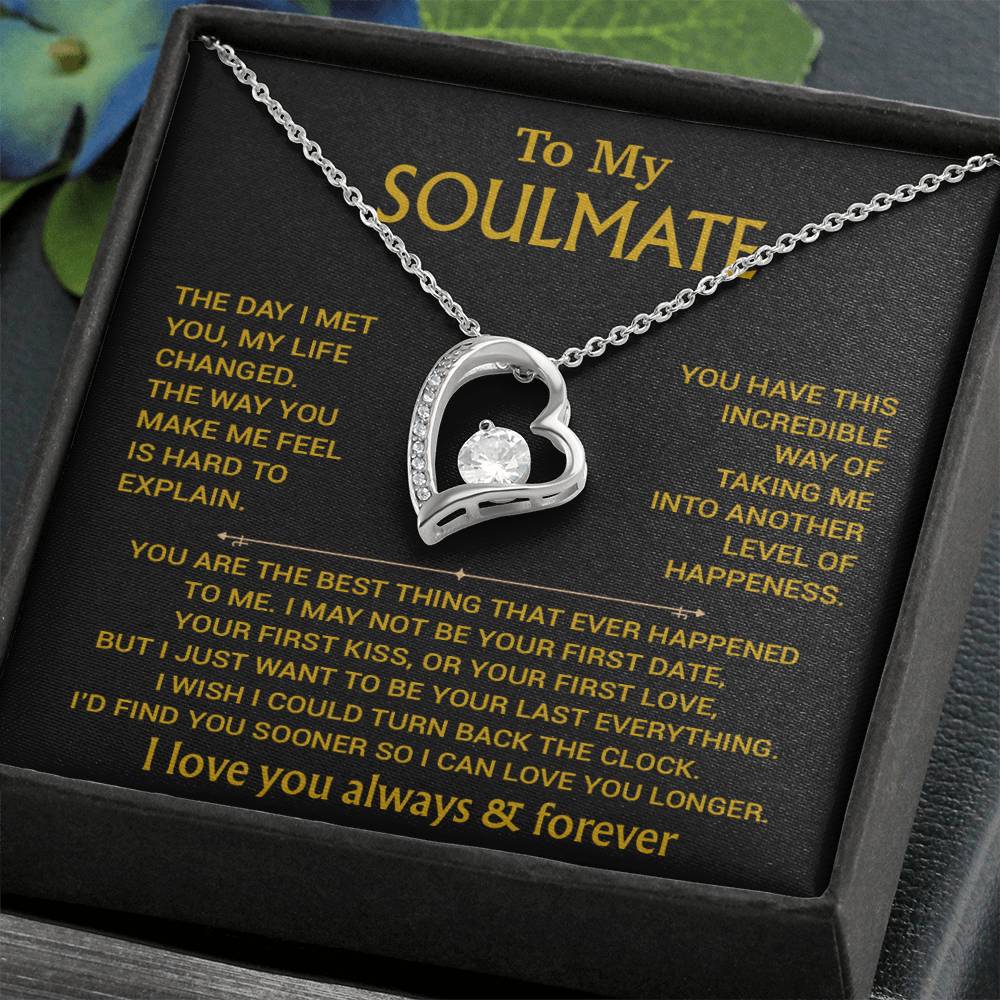 To My Soulmate Necklace, Soulmate Gift, Gift For Girlfriend, Christmas Gift 26_8_Gold