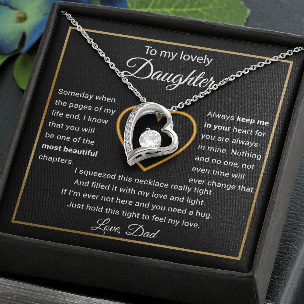 To My Daughter Necklace, Gift for Daughter from Dad, Daughter Father Necklace 27_11_Black
