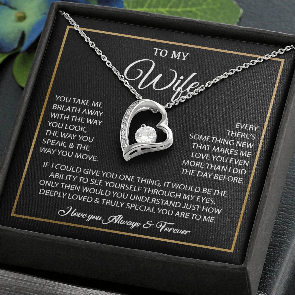 To My Wife Necklace, Gift For Wife, Anniversary Gift For Wife, Necklace For Wife 25_7_Black