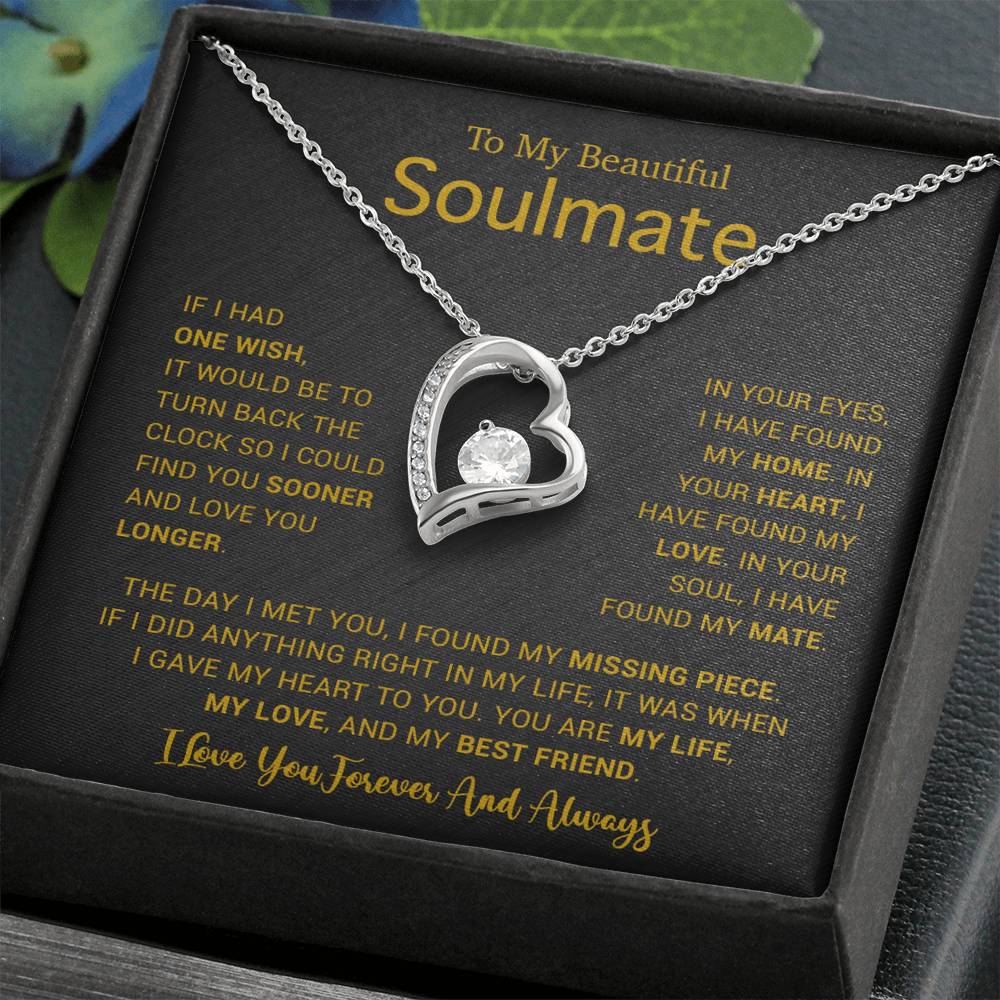 To My Soulmate Necklace, Gift For Soulmate, Anniversary Gift, Birthday Gift 4_5_Gold