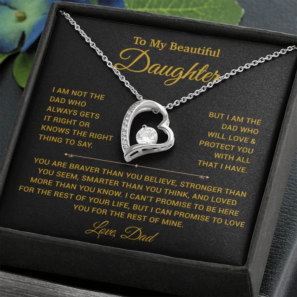 To My Daughter Necklace, Gift for Daughter from Dad, Father Daughter Necklace 19_11_Gold
