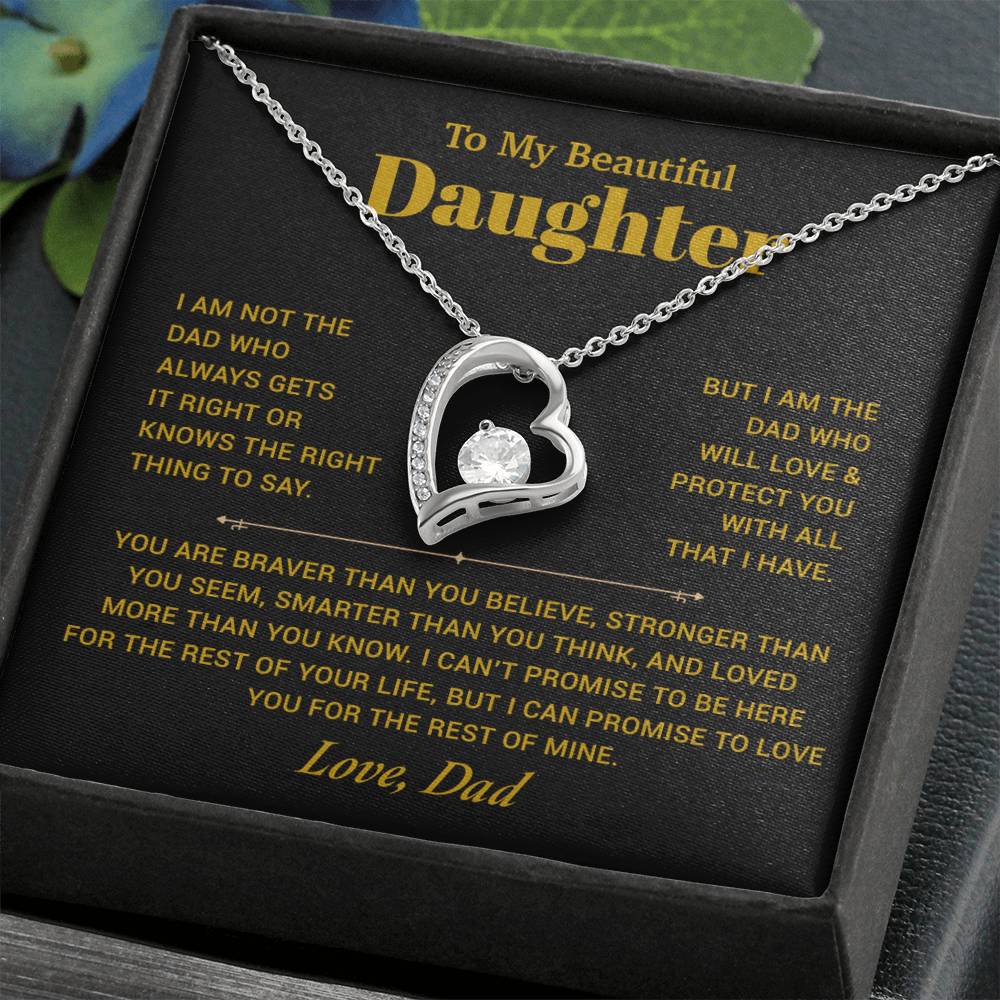 To My Daughter Necklace, Gift for Daughter from Dad, Father Daughter Necklace 21_10_Gold