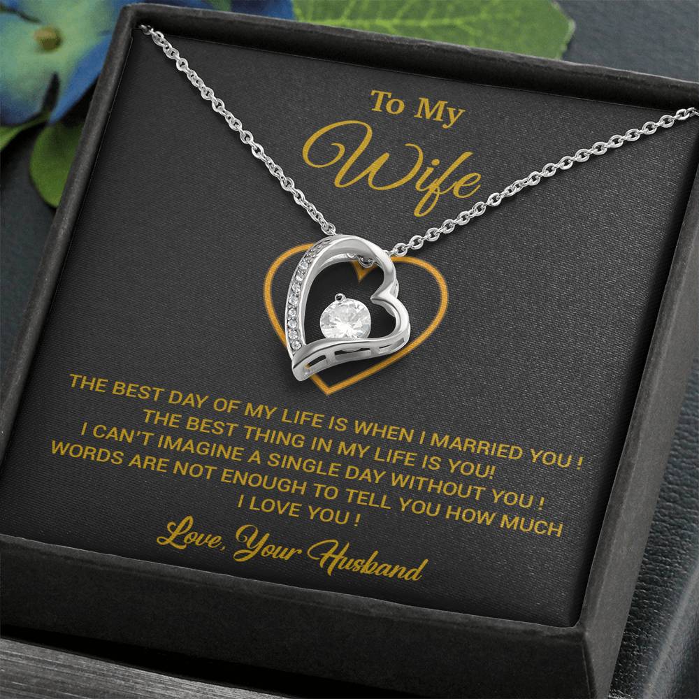 To My Wife Necklace, Gift For Wife, Anniversary Gift For Wife, Necklace For Wife 26_2_Gold