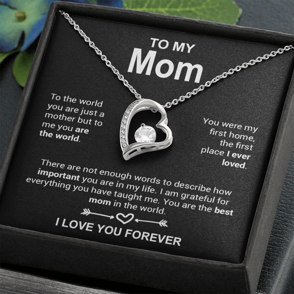 To My Mom Necklace, Mother's Day Gift, Anniversary Gift Valentines Gift_Black