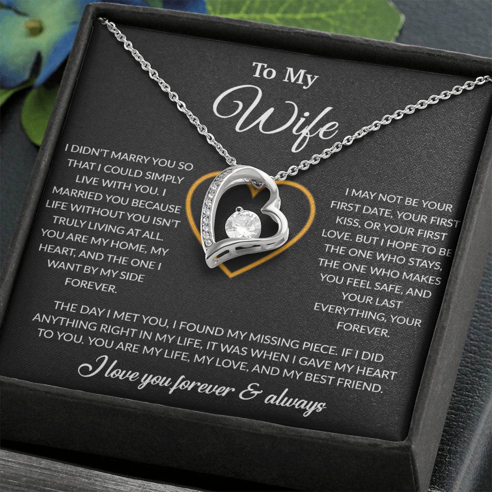 To My Wife Necklace, Gift For Wife, Anniversary Gift For Wife, Necklace For Wife 24_2_Black