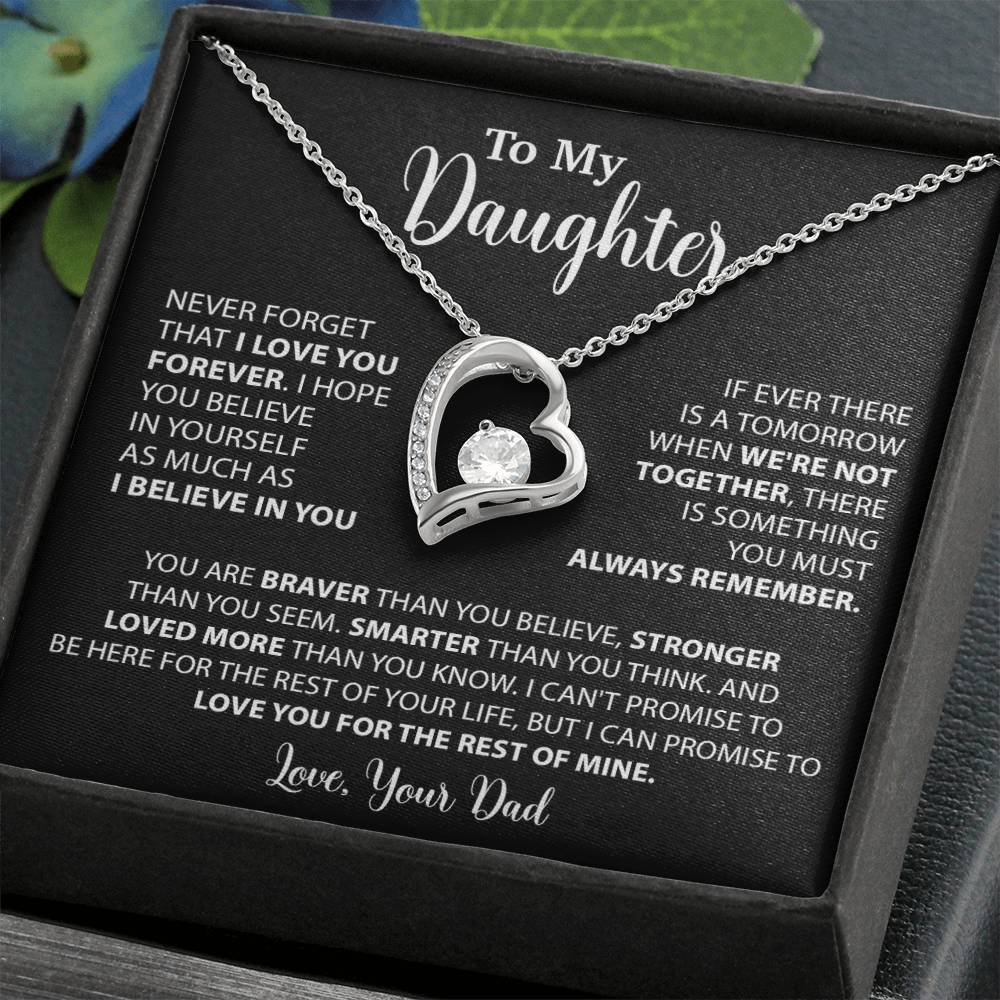 To My Daughter Necklace Gift for Daughter from Dad,Daughter Father Necklace 14_4_Black