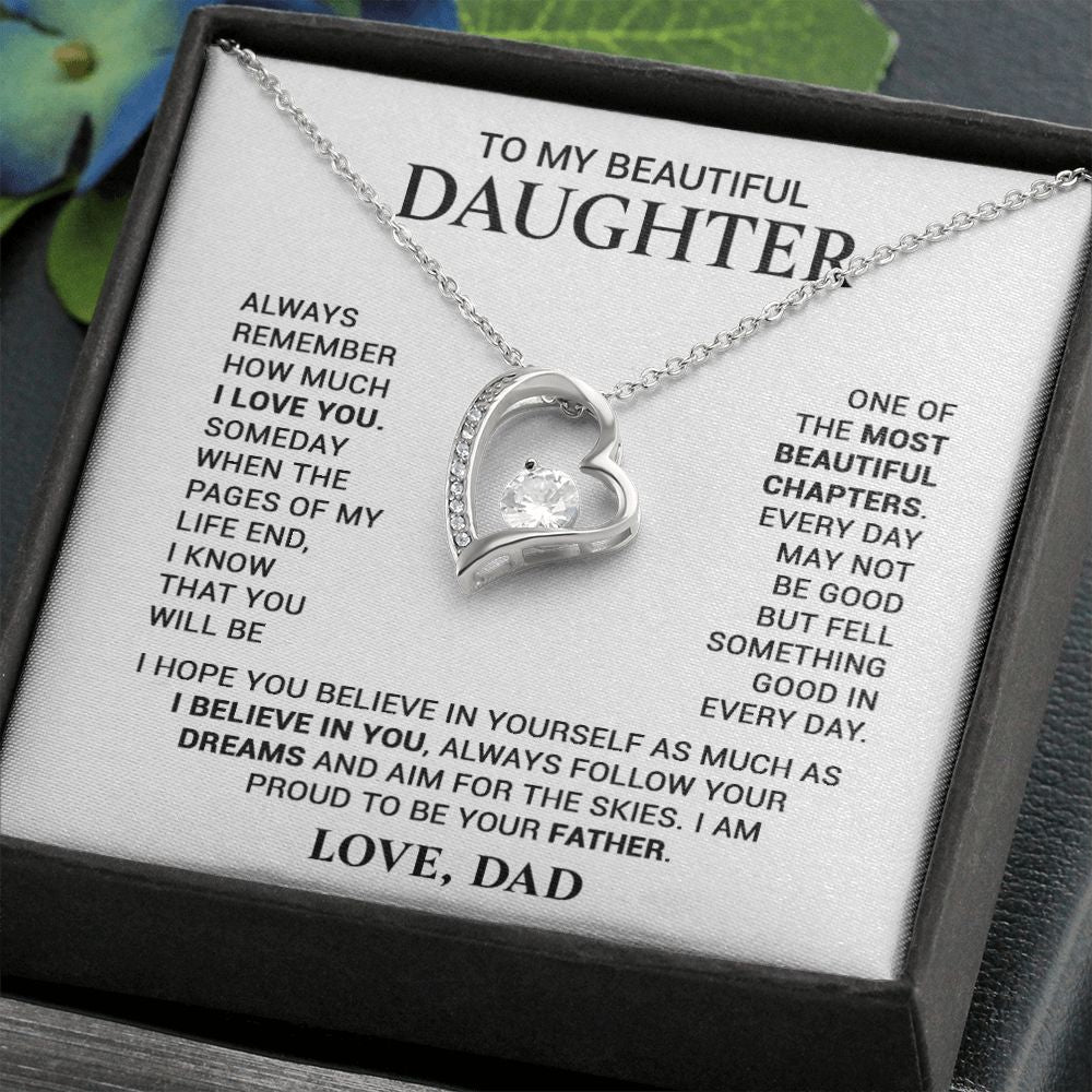 To My Daughter Necklace, Daughter Gift From Dad, Birthday Gift for Daughter22