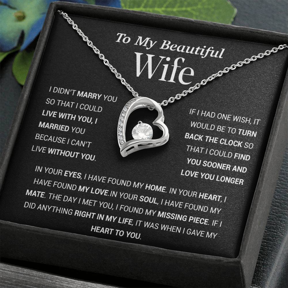 To My Wife Necklace, Gift For Wife, Anniversary Gift For Wife, Christmas Gift 27_11_Black