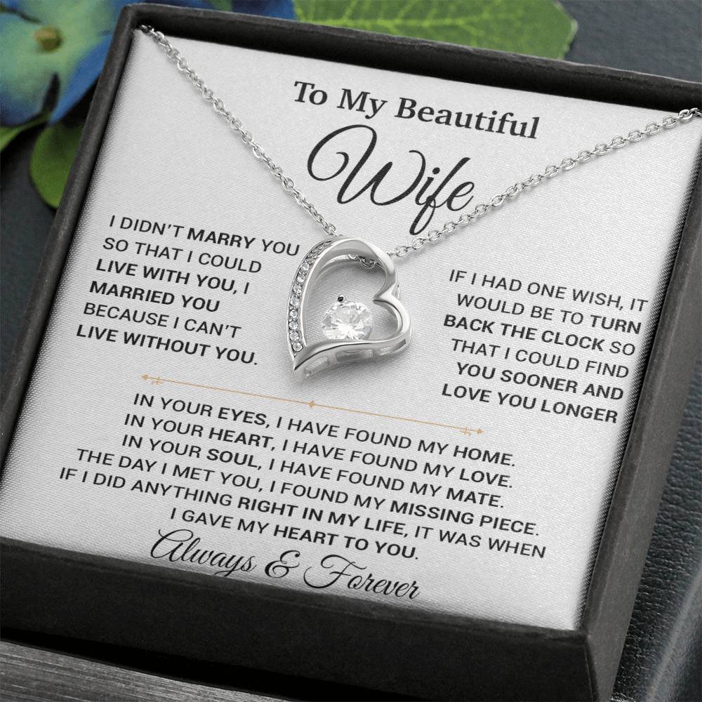 To My Wife Necklace, Christmas Gifts For Women, Anniversary Gift For Wife 12_9_White
