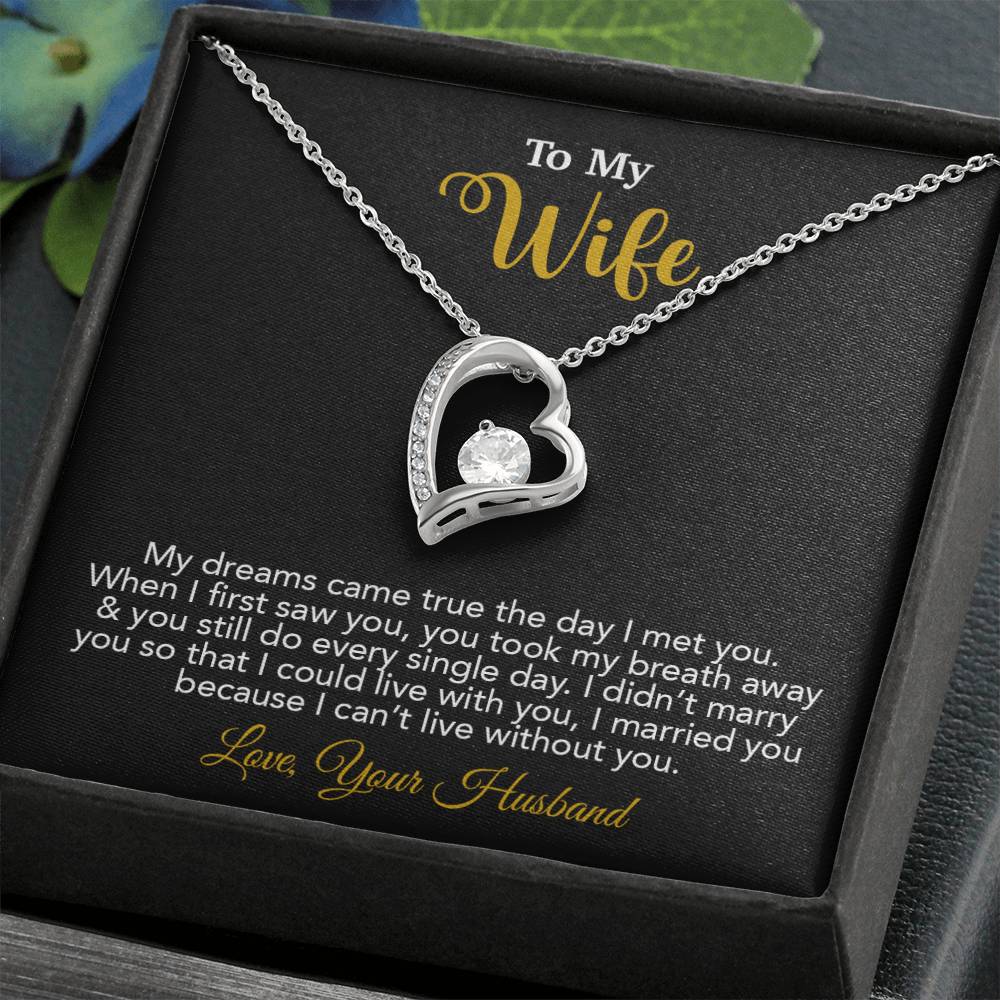 To My Wife Necklace, Wife Gift From Husband, Wife Husband Necklace, Christmas Gift 16_10_Gold