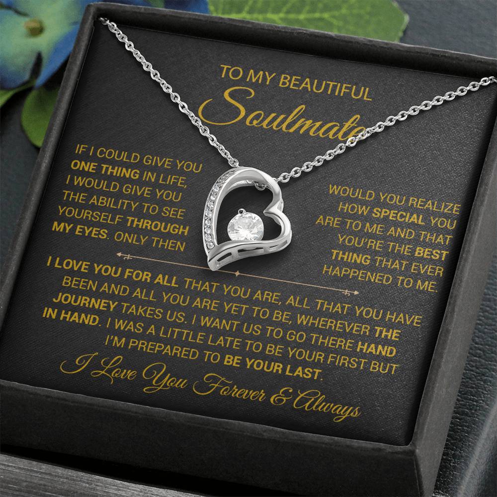 To My Soulmate Necklace, Gift For Wife Girlfriend From Husband, Christmas Gift 9_9_Gold