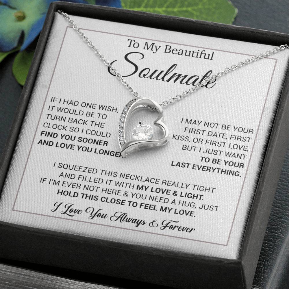 To My Soulmate Necklace, Anniversary Gifts, Soulmate Gift, Christmas Gift