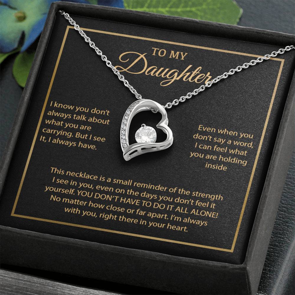 To My Daughter Necklace, Gift for Daughter from Mom, Daughter Mother Necklace 24_3_Gold