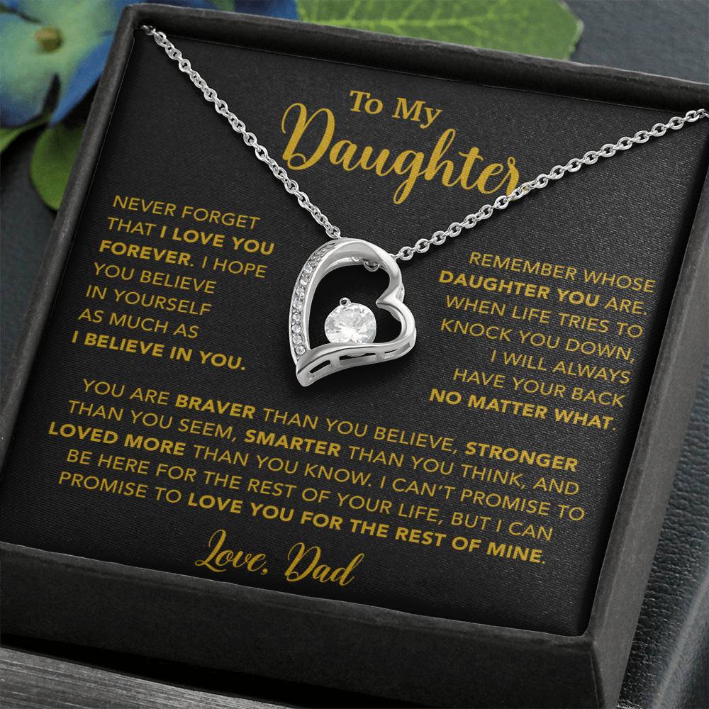 To My Daughter Necklace, Gift for Daughter from Dad, Father Daughter Necklace 7_4_Gold
