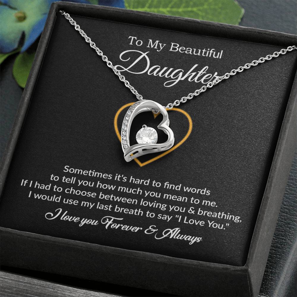To My Daughter Necklace, Gift For Daughter From Dad, Daughter Father Necklace 22_7_Black