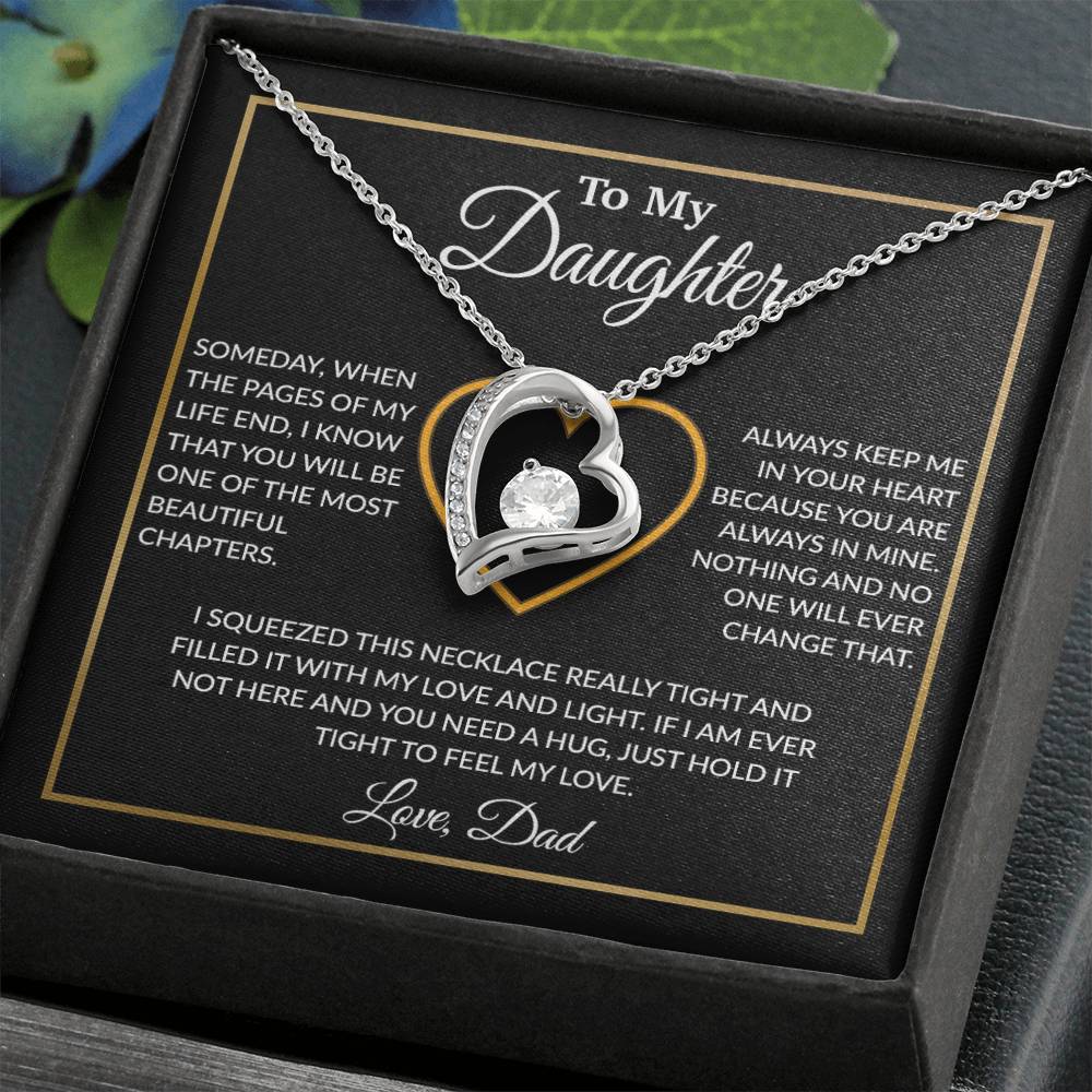 To My Daughter Necklace, Gift For Daughter From Dad, Daughter Father Necklace 7_12_Black