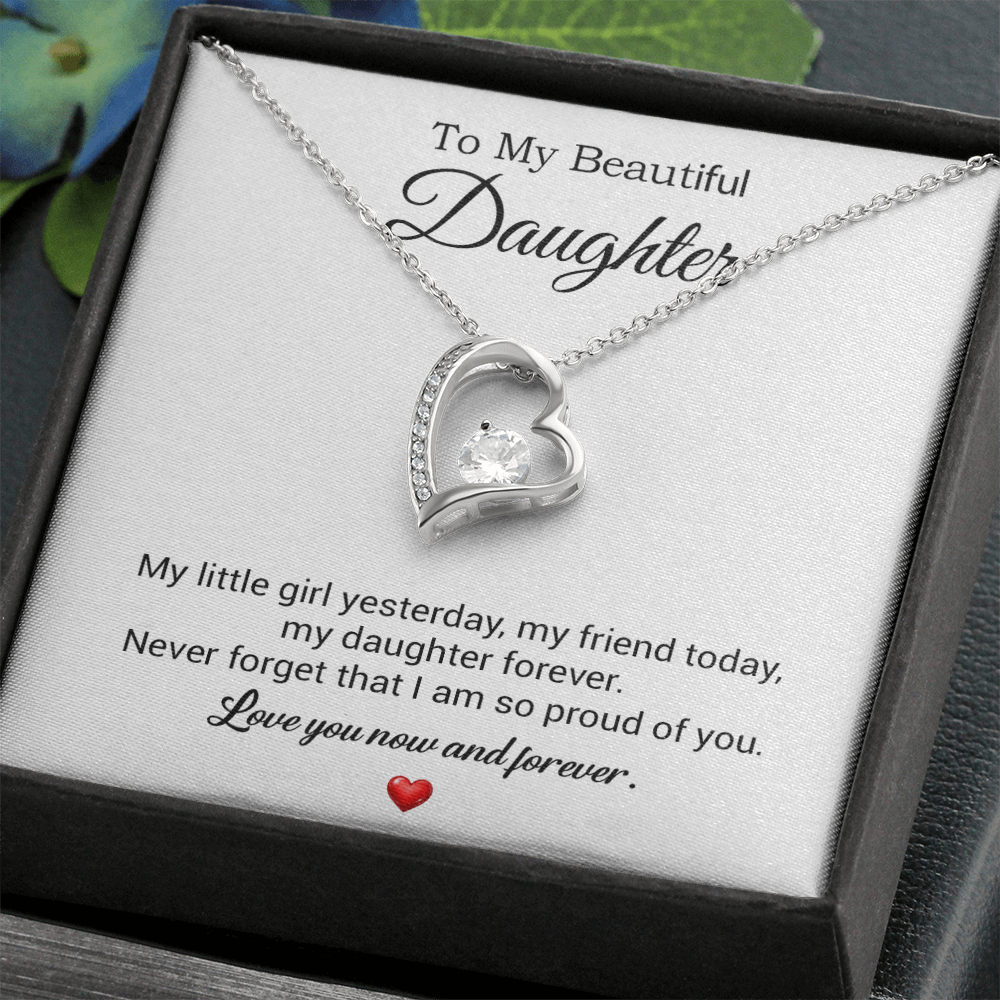 To My Daughter Necklace, Gift For Daughter From Dad, Daughter Father Necklace 10_7_White
