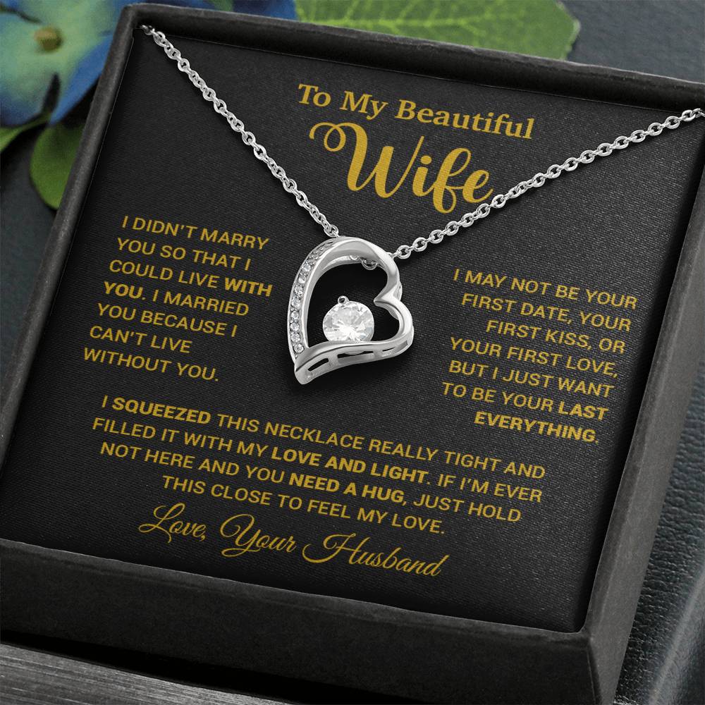 To My Wife Necklace, Wife Gift From Husband, Wife Husband Necklace, Christmas Gift 25_9_Gold