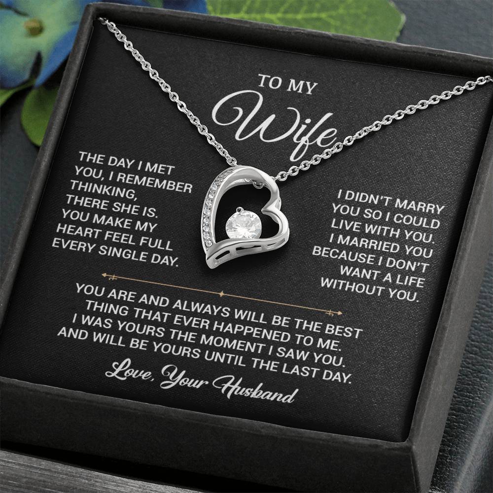 To My Wife Necklace, Gift For Wife, Anniversary Gift For Wife, Christmas Gift 19_9_Black