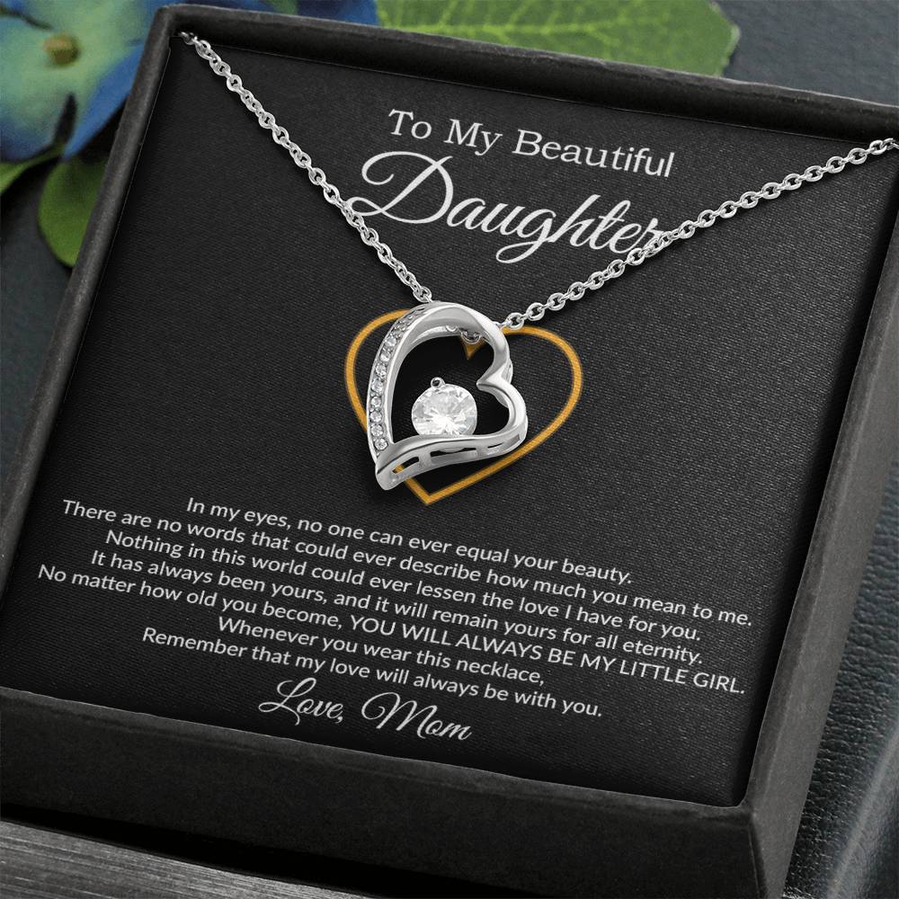 To My Daughter Necklace, Gift For Daughter From Mom, Daughter Mother Necklace 21_7_Black