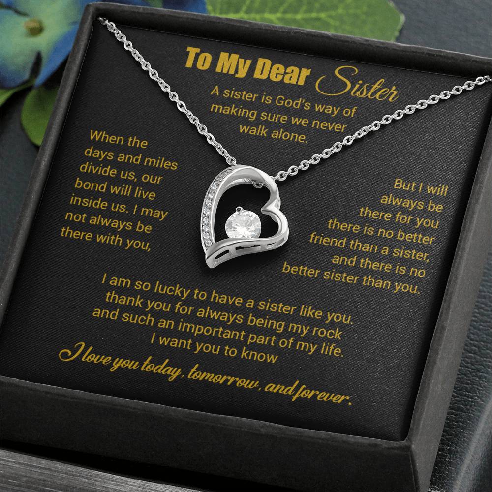 To My Sister Necklace, Brother to Sister, Birthday gift For Sister from Brother 3_4_Gold