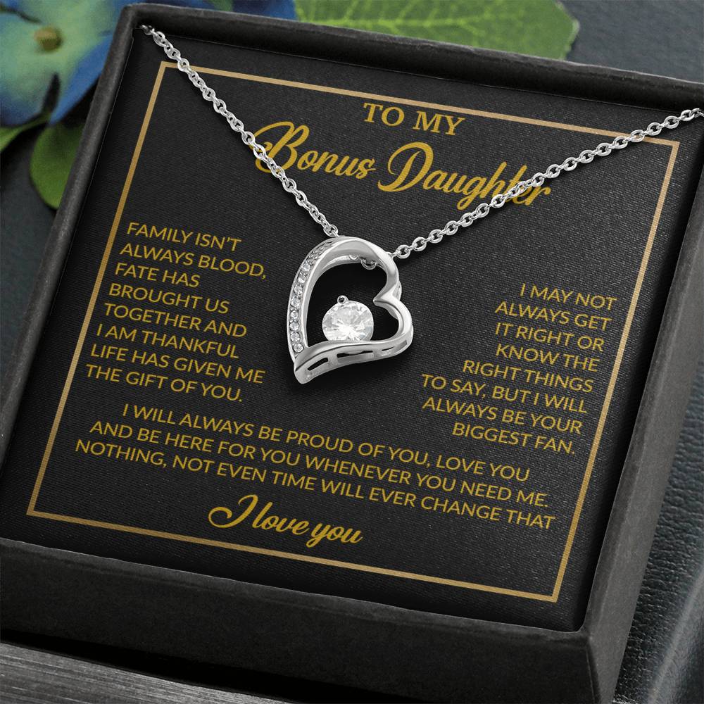 To My Bonus Daughter Necklace, Gift for Bonus Daughter, Step Daughter Birthday 18_4_Gold