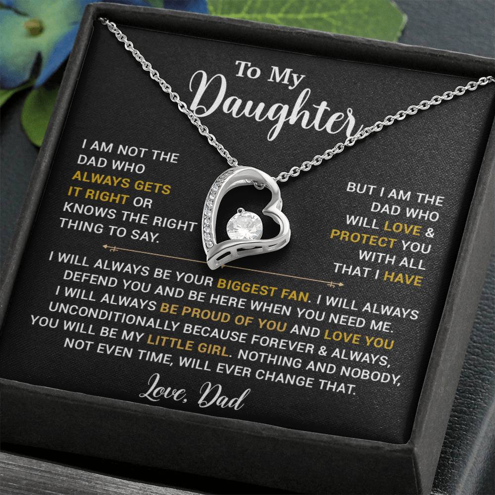 To My Daughter Necklace, Gift for Daughter from Dad, Father Daughter Necklace 13_4_Gold