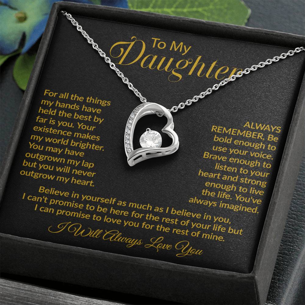 To My Daughter Necklace, Gift for Daughter from Dad, Daughter Father Necklace 6_10_Gold