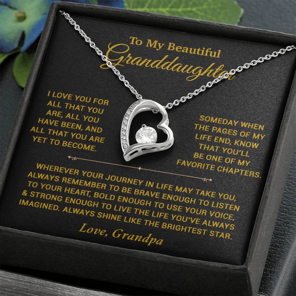 To My Granddaughter Necklace, Birthday Gift For Granddaughter, Birthday Gifts 12_6_Gold