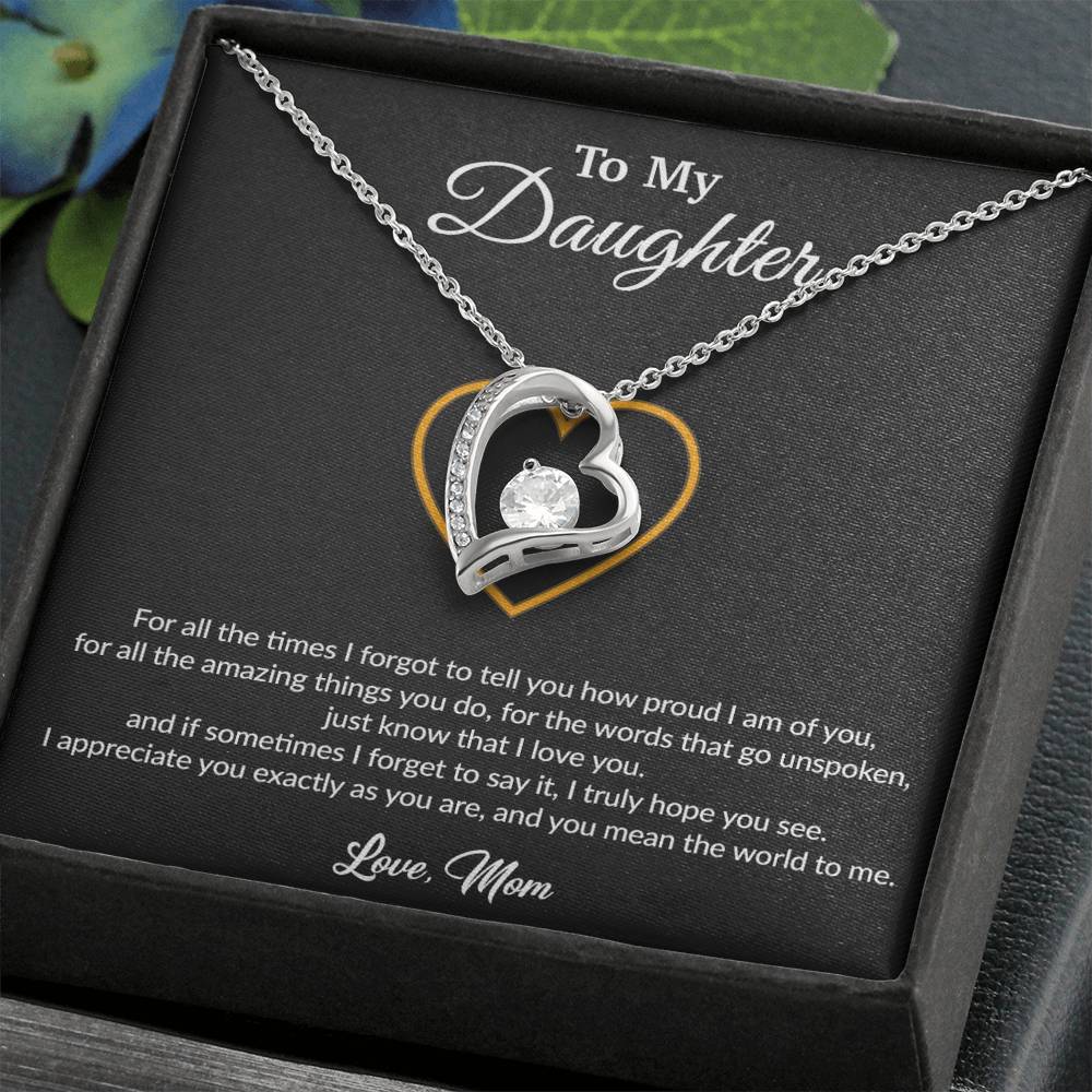 To My Daughter Necklace, Gift for Daughter from Mom, Mother Daughter Necklace