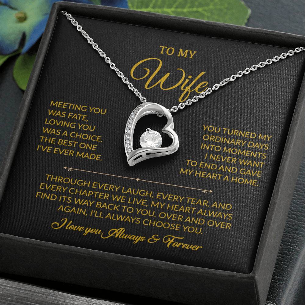 To My Wife Necklace, Gift For Wife, Anniversary Gift For Wife, Necklace For Wife 1_8_Gold