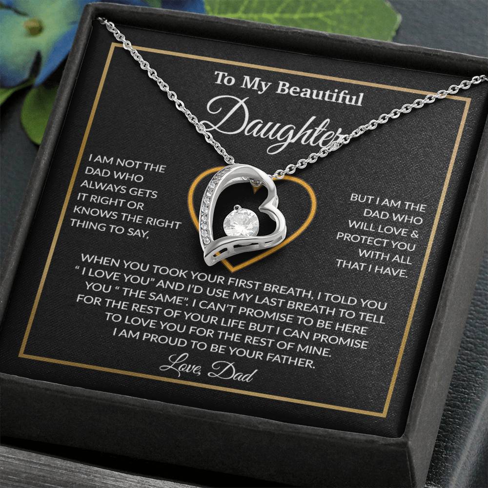 To My Daughter Necklace, Gift For Daughter From Dad, Daughter Father Necklace 12_1_Black