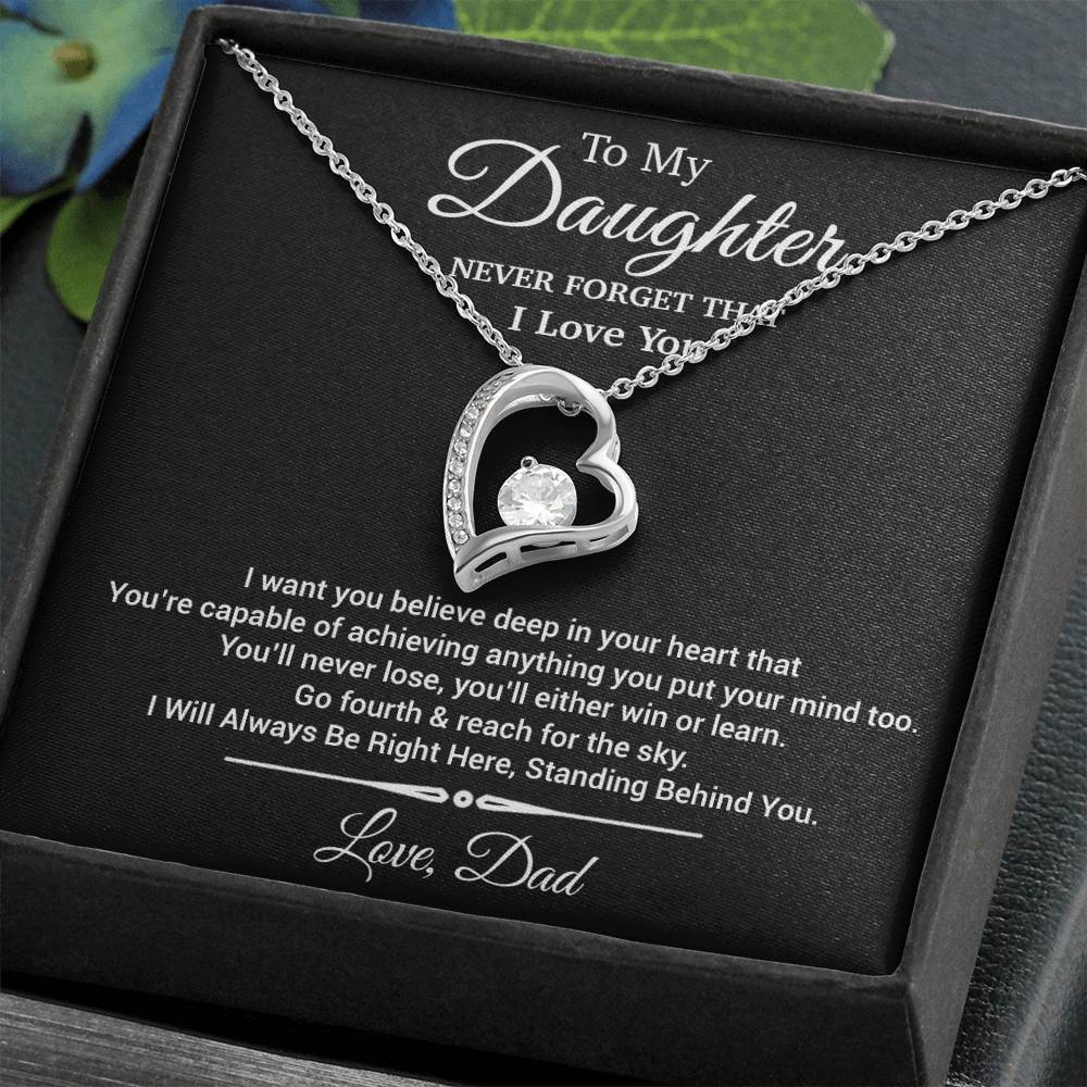 To My Daughter Necklace, Daughter Father Necklace, Daughter Gift From Dad 30_11_Black